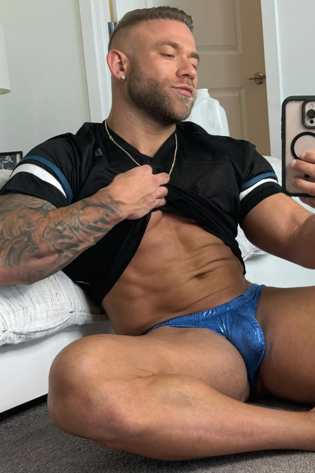 Metallica Brief with Bulge Pouch - Blue Croc