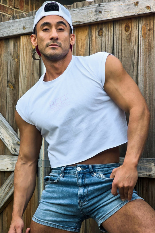 Escapism Muscle-Fit Crop Tank - Beef