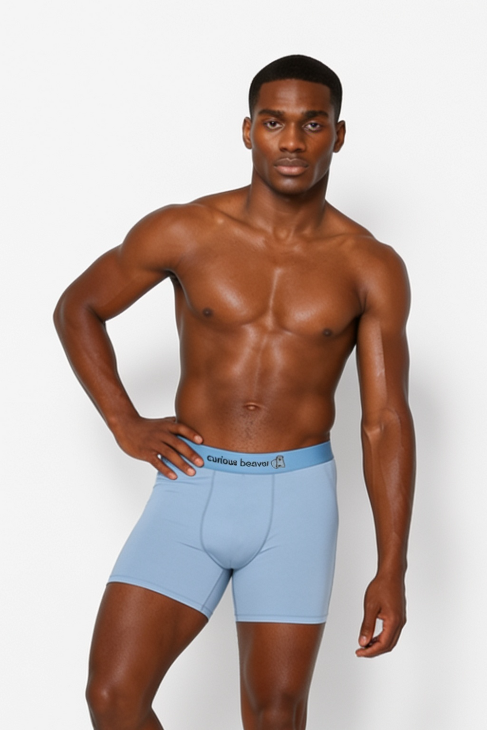 Men's Soft Modal Boxer Briefs - Silver Blue