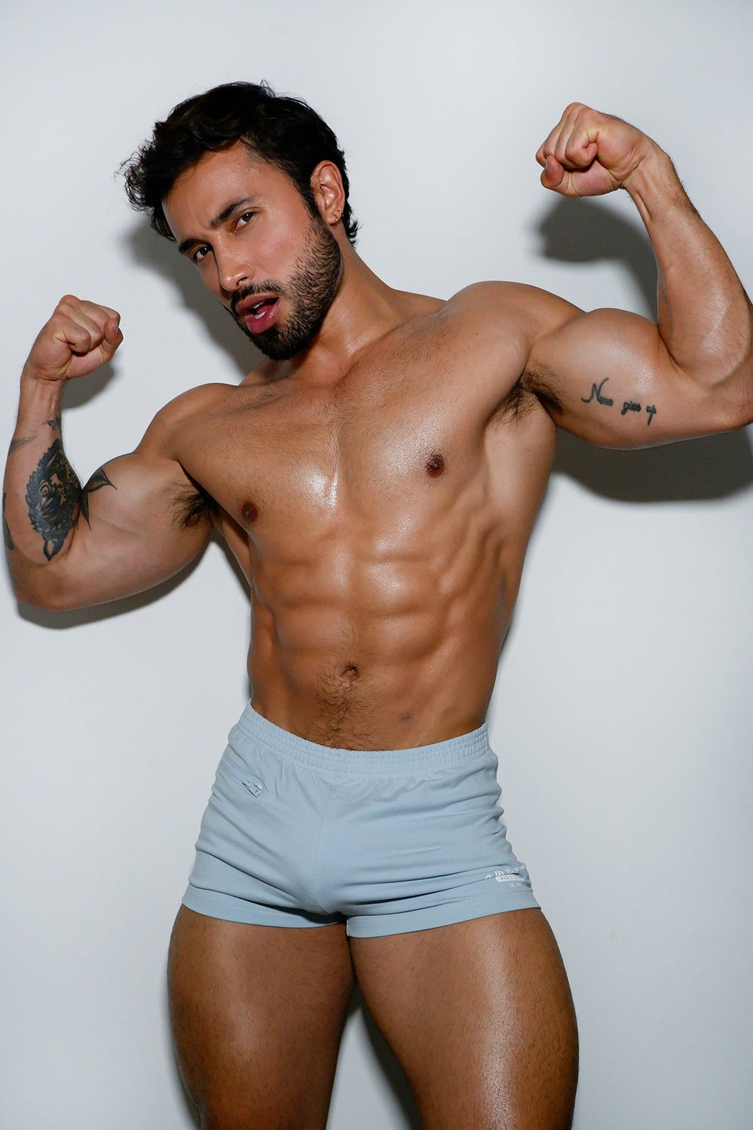 Varsity 2" Short Shorts with Zipper Pocket  - Ice Blue