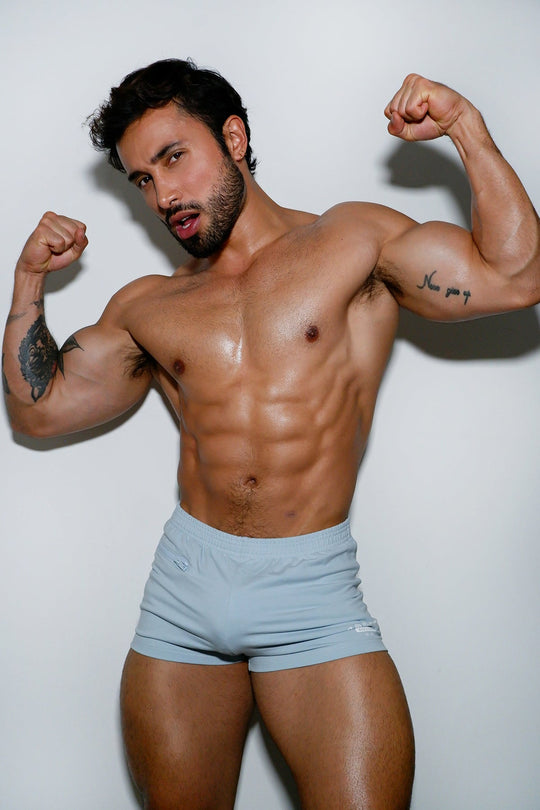 Varsity 2" Short Shorts with Zipper Pocket  - Ice Blue