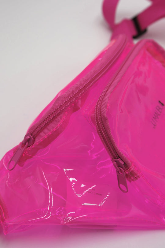 Sac banane translucide surligneur - Rose vif
