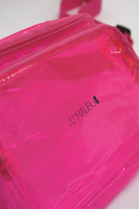 Sac banane translucide surligneur - Rose vif