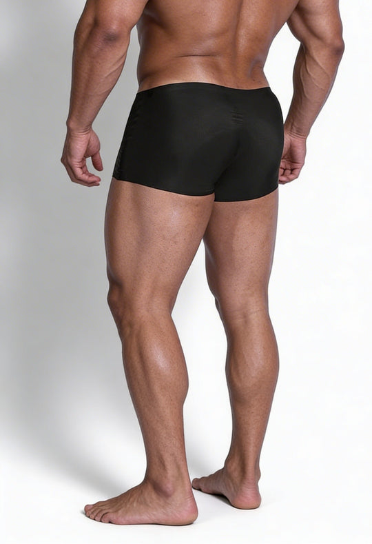 Come-Over Silky Seamless Boxer Briefs - Midnight Black