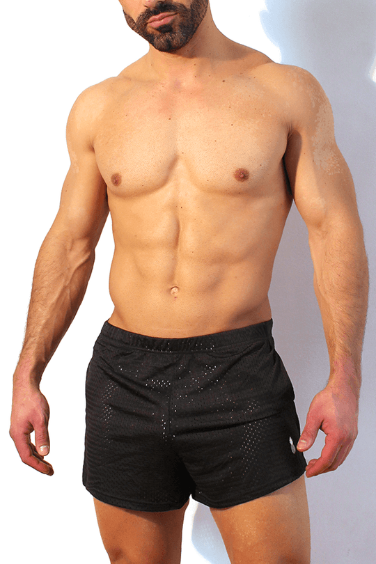 Jersey Mesh Festival Short Shorts - Black - JJ Malibu 