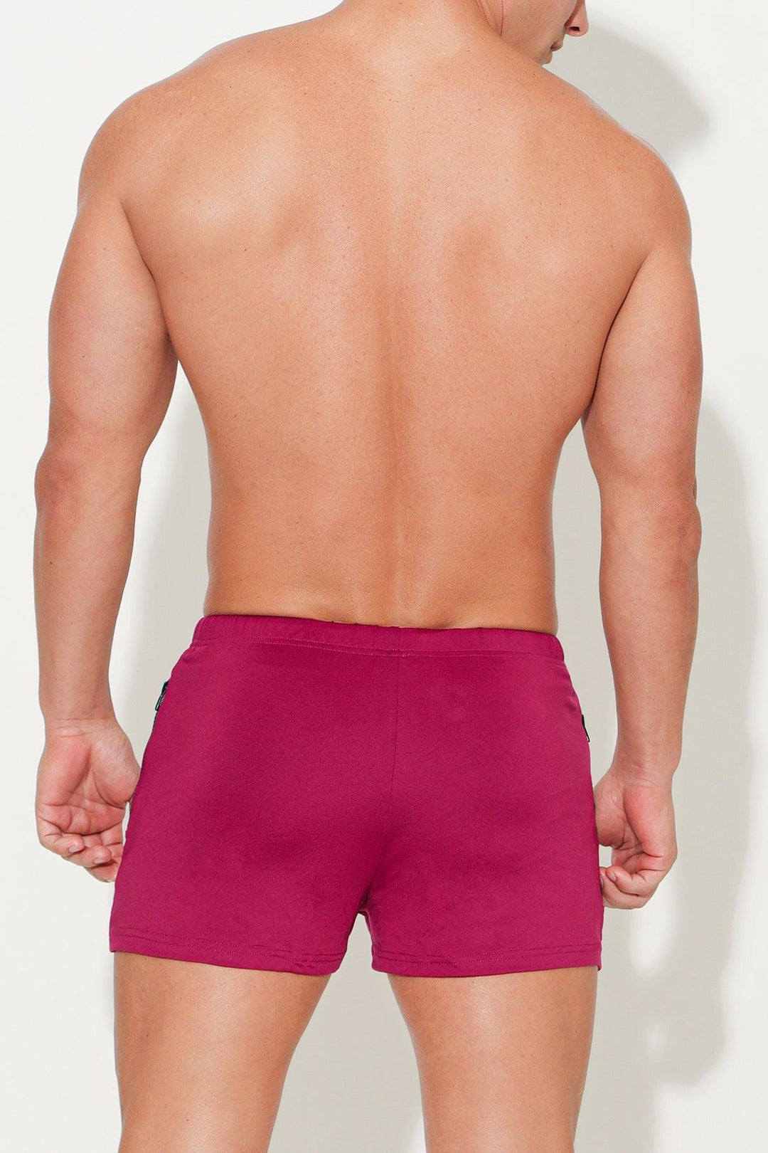 Karma 2" Short Shorts with Zipper Pockets - Berry - JJ Malibu 