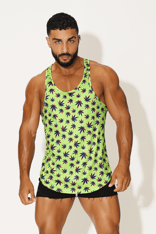 Feel Me Scoop Bottom Tank - Weed - JJ Malibu 