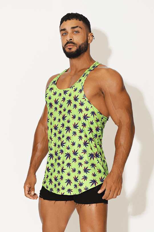 Feel Me Scoop Bottom Tank - Weed - JJ Malibu 