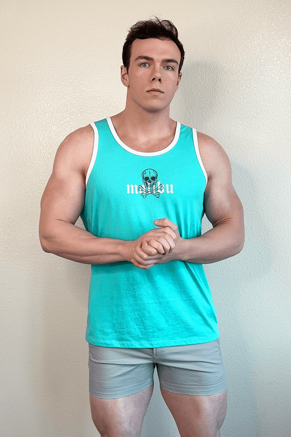 Camiseta deportiva de tirantes para hombre - Azul océano