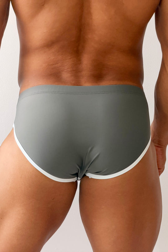 Unzip Me Swim Briefs - Gray Colorblock