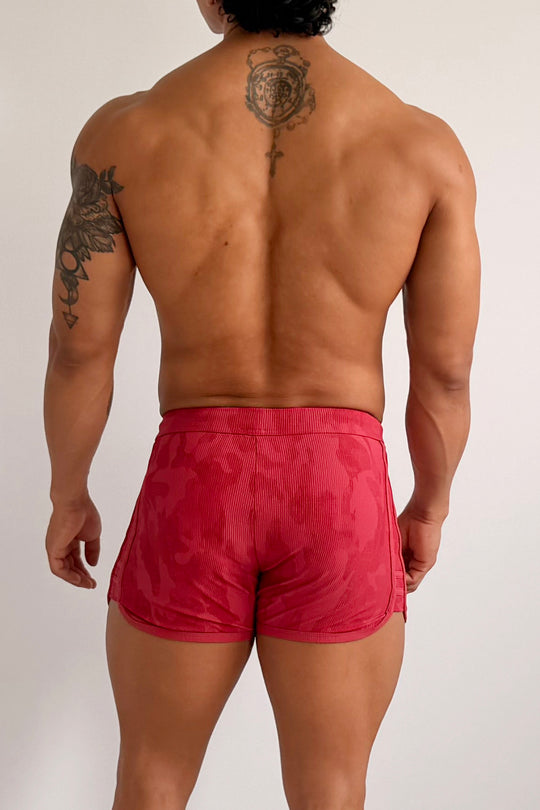 City Fit Drawstring Short Shorts - Strawberry Red