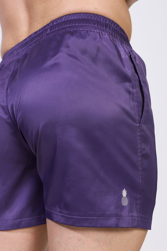 ShimmerFlex Active Shorts - Plum