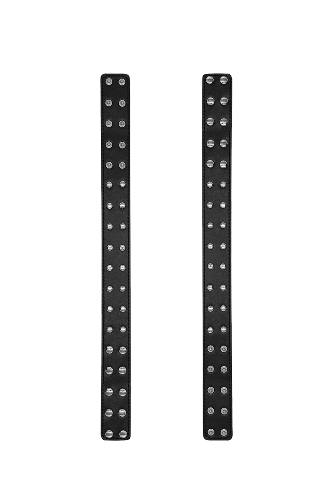 Pulseras de cuero vegano con tachuelas - Negras