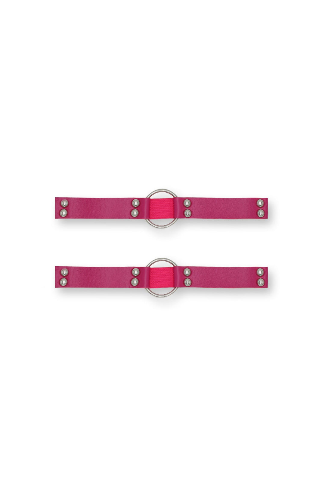Anillos de cuero vegano para piernas - Rosa intenso