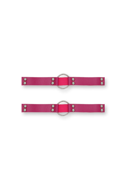 Anillos de cuero vegano para piernas - Rosa intenso