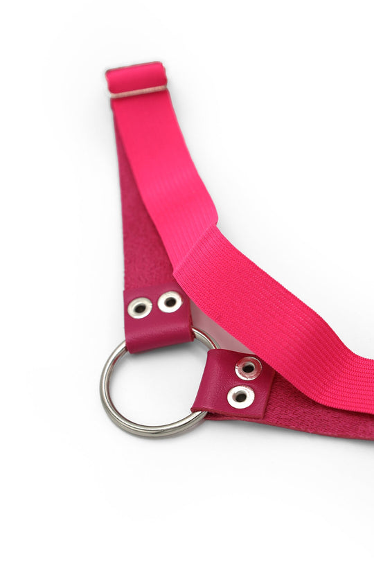 Anillos de cuero vegano para piernas - Rosa intenso