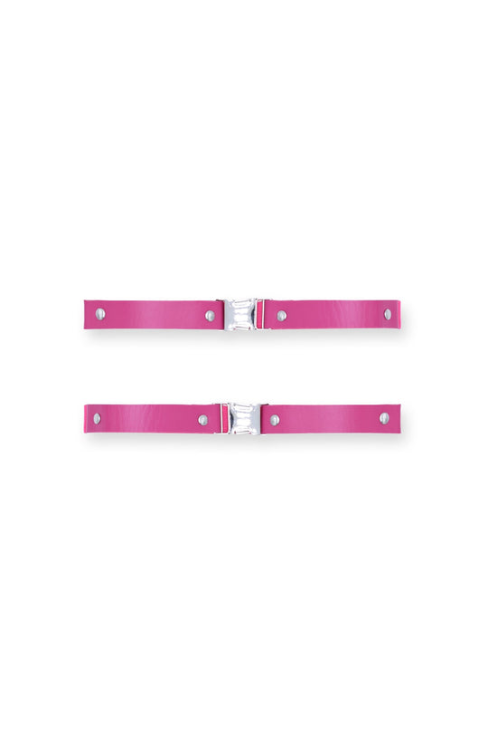 Bandes de jambe en cuir végétalien avec boucle à pression - Rose