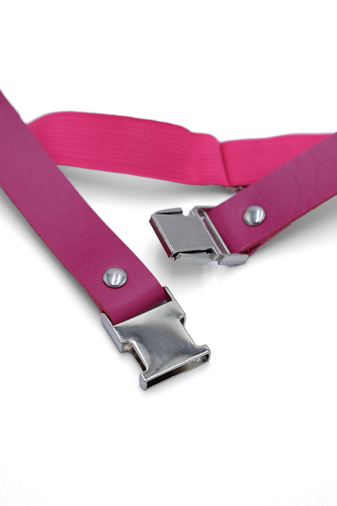 Bandes de jambe en cuir végétalien avec boucle à pression - Rose