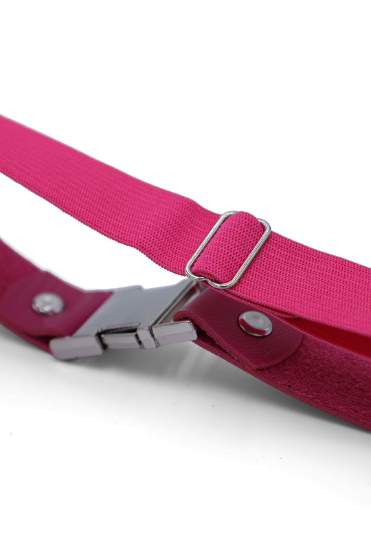 Bandes de jambe en cuir végétalien avec boucle à pression - Rose