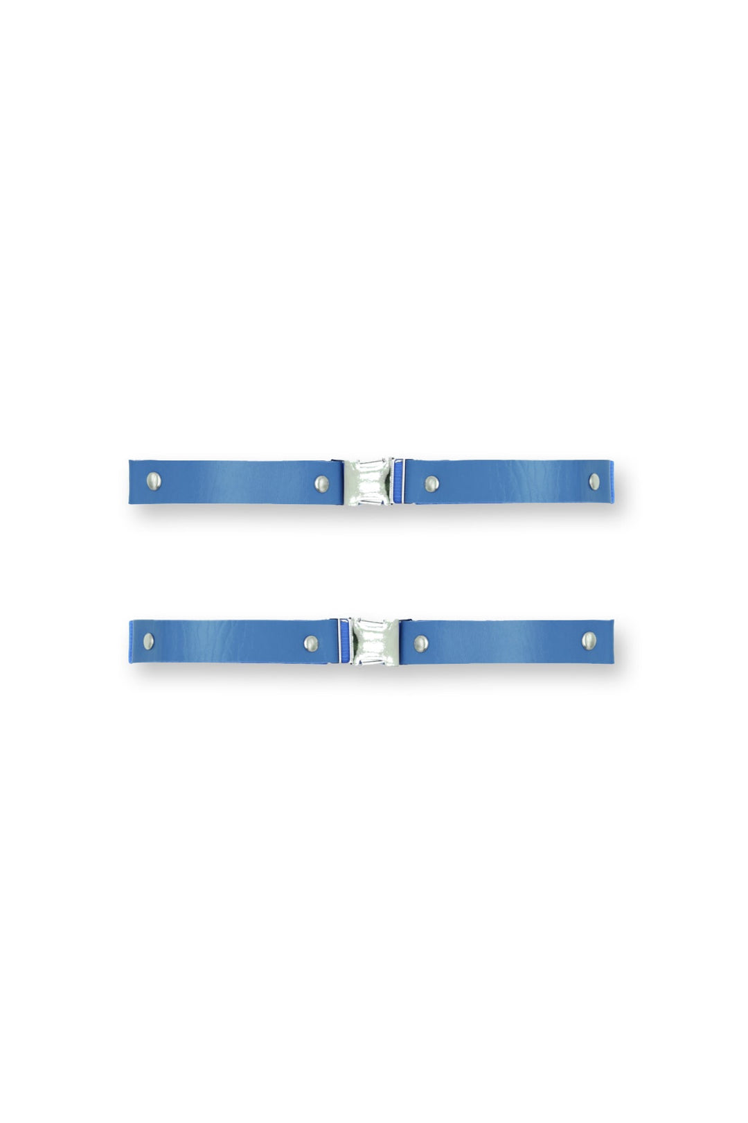 Vegan Leather Snap Buckle Leg Bands - Cobalt Blue