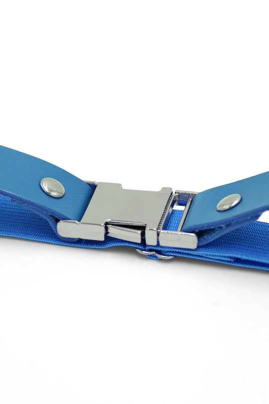 Vegan Leather Snap Buckle Leg Bands - Cobalt Blue