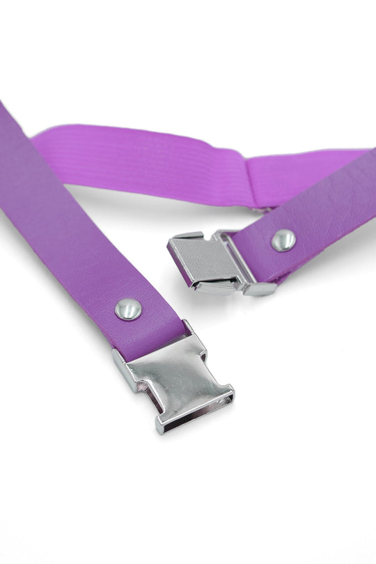 Bandes de jambe en cuir vegan avec boucle pression - Lavande