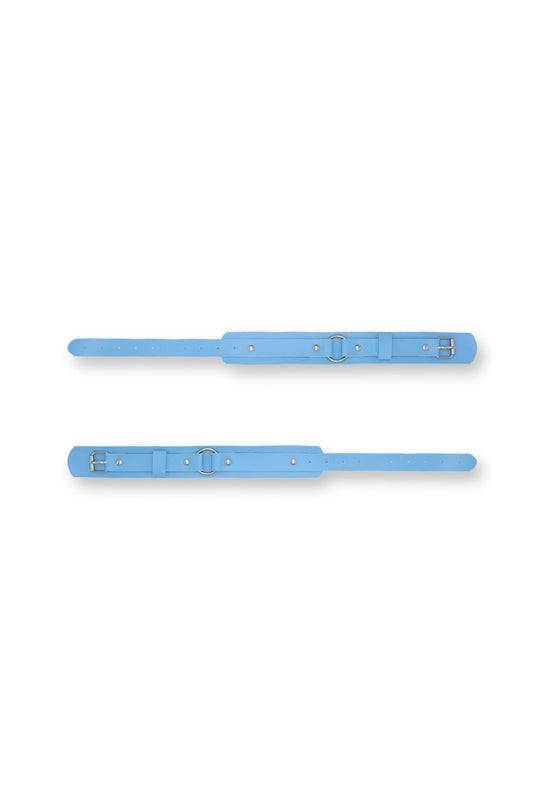 Brassards en cuir vegan avec boucle - Bleu clair