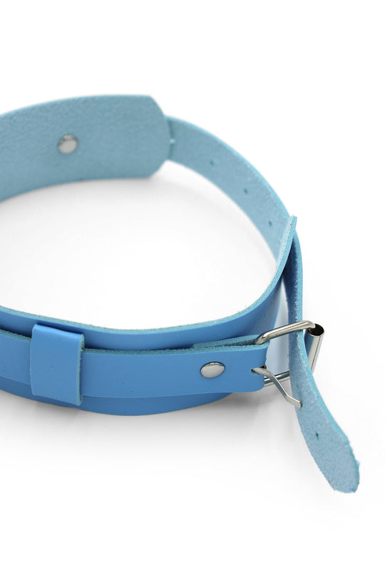 Brassards en cuir vegan avec boucle - Bleu clair