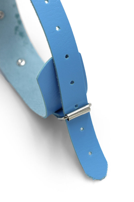 Brassards en cuir vegan avec boucle - Bleu clair
