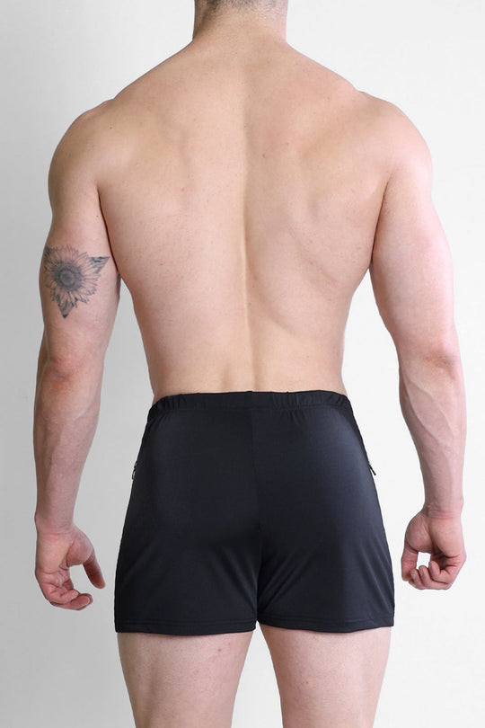 Karma 2" Short Shorts with Zipper Pockets - Black