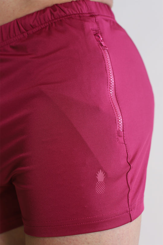 Karma 2" Short Shorts with Zipper Pockets - Miss Magenta
