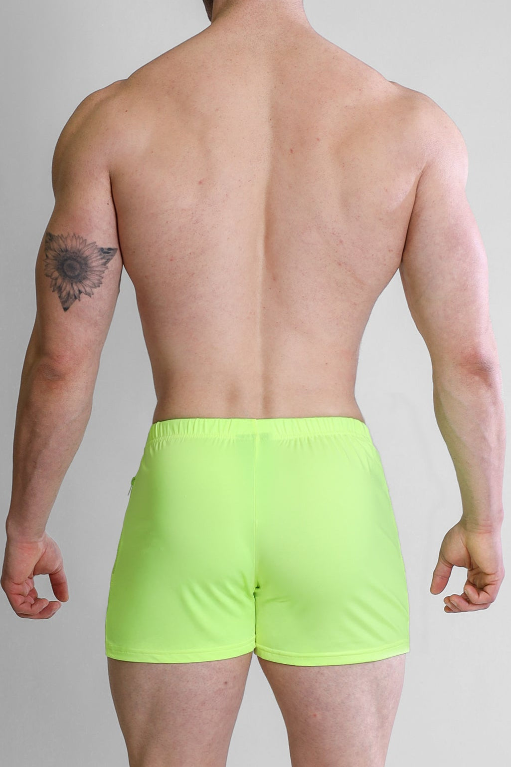 Karma 2" Short Shorts with Zipper Pockets - Neon Yellow