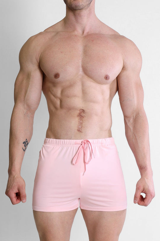 Karma 2" Short Shorts with Zipper Pockets - Baby Pink