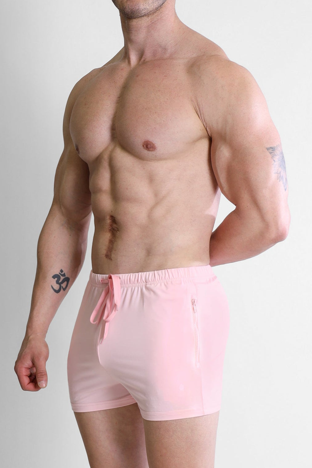Karma 2" Short Shorts with Zipper Pockets - Baby Pink