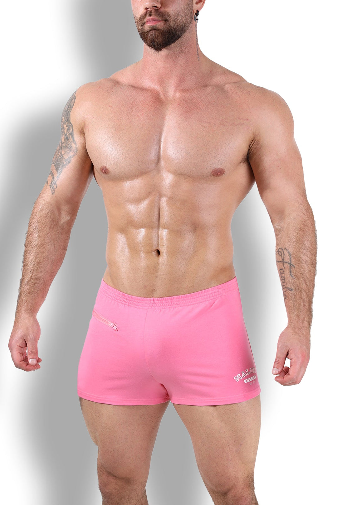 Varsity 2" Short Shorts with Zipper Pocket - Bubblegum Pink