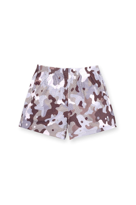 Short court Festival 3" en jersey et maille - Camouflage kaki