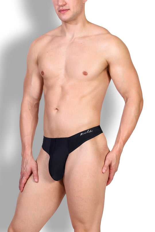 Lose-My-Breath Seamless Thong - Midnight Black