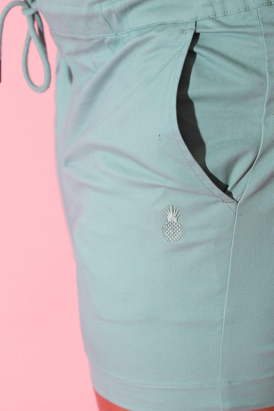 Cuff-It 4" Chino Shorts with Drawstring - Green - JJ Malibu 