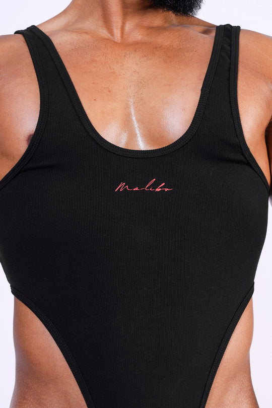 Body de canalé Afterglow - Negro