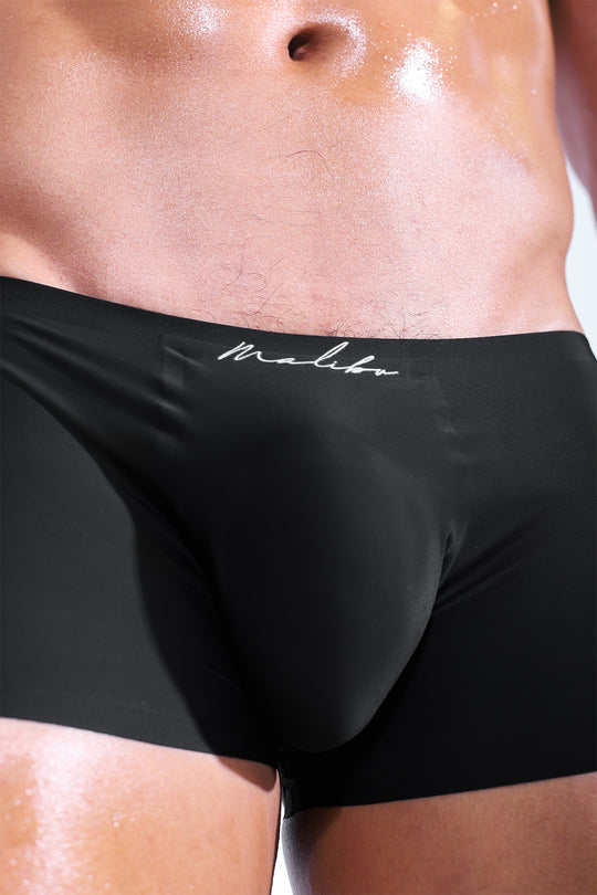 Come-Over Silky Seamless Boxer Briefs - Midnight Black