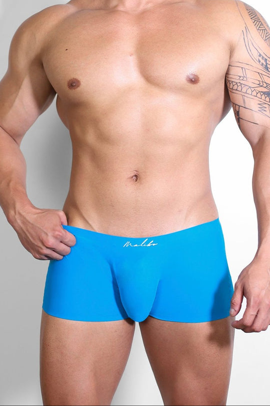 Come-Over Silky Seamless Boxer Briefs - Neon Blue