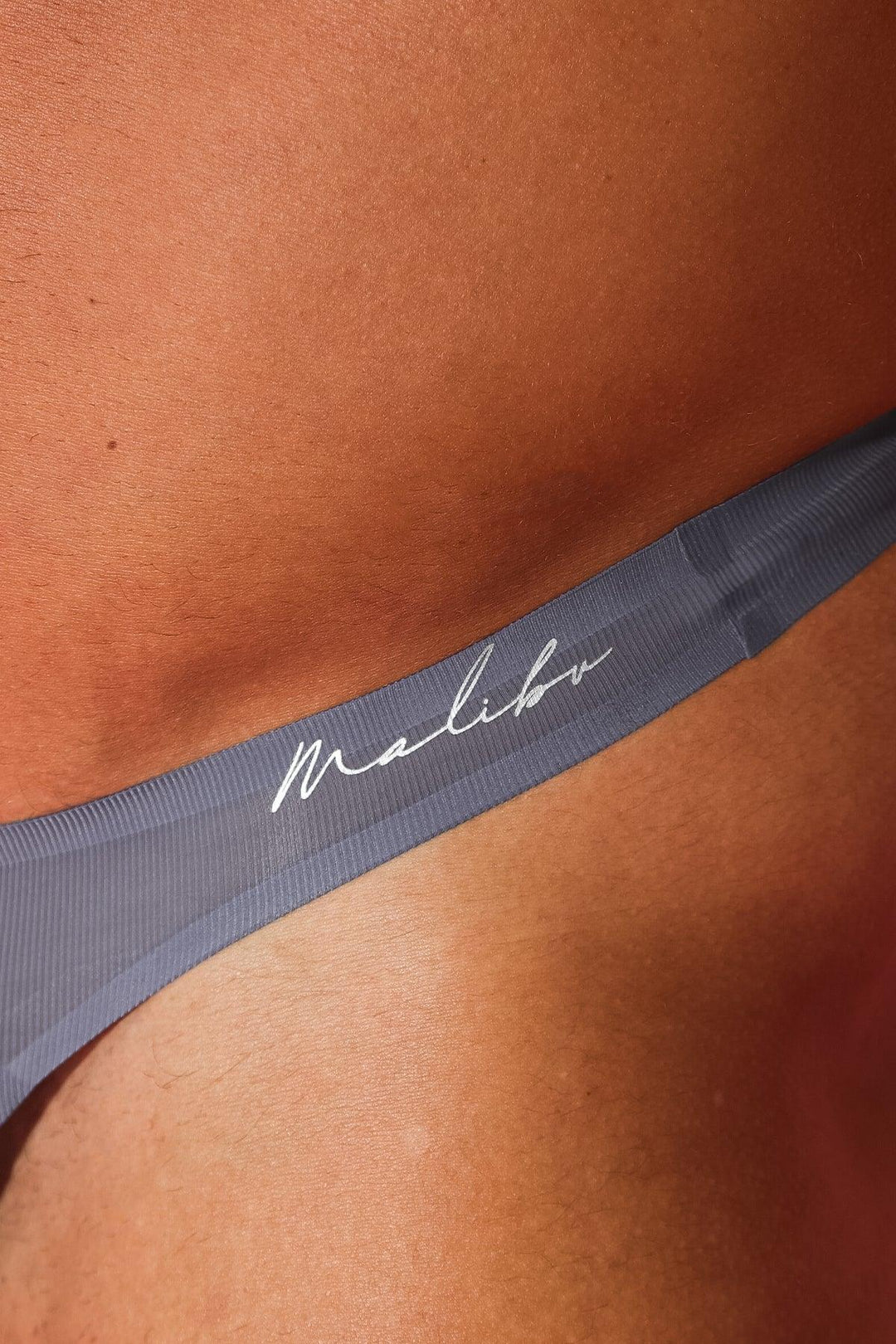 Flawless Feel Seamless Thong with Mesh Cutout - Steel Grey - JJ Malibu 