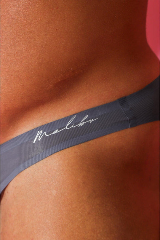 Flawless Feel Seamless Briefs with Mesh Cutout - Steel Grey - JJ Malibu 