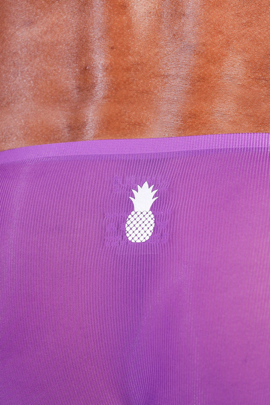 Flawless Seamless Bikini Briefs with Mesh Cutout - Royal Purple