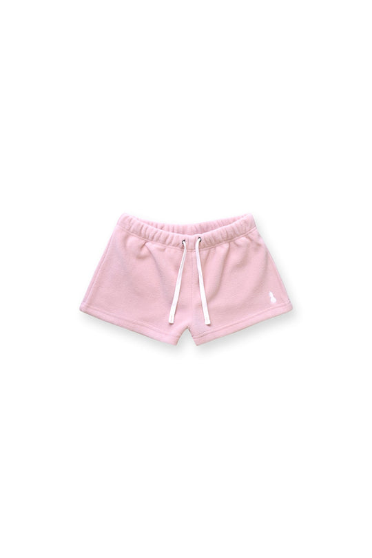 Short court en polaire peluche de luxe 5 cm - Rose pastel