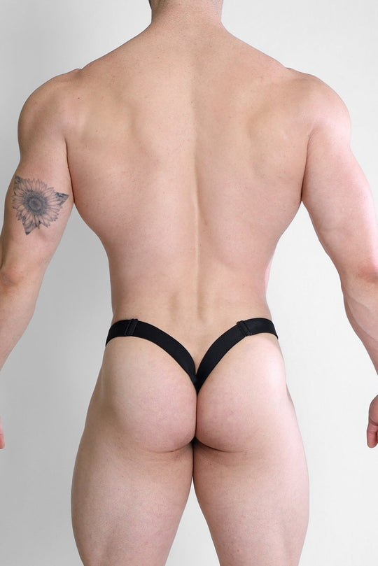 Deep Back V Jockstrap - Obsidian Black