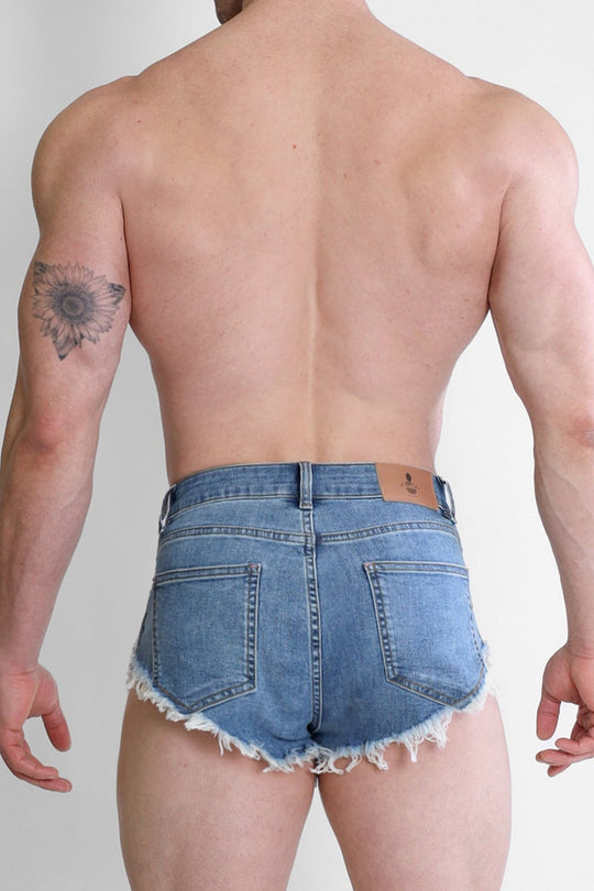 Cheeky Summer 2.5" Denim Brief Shorts - True Blue