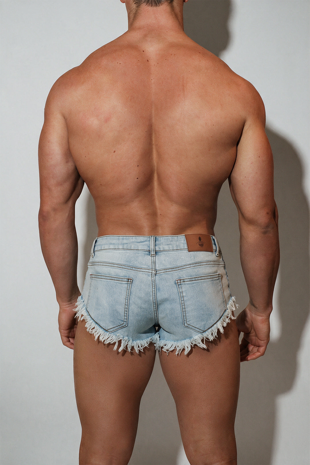 Vintage Washed Distressed Booty Shorts  - Sky Blue