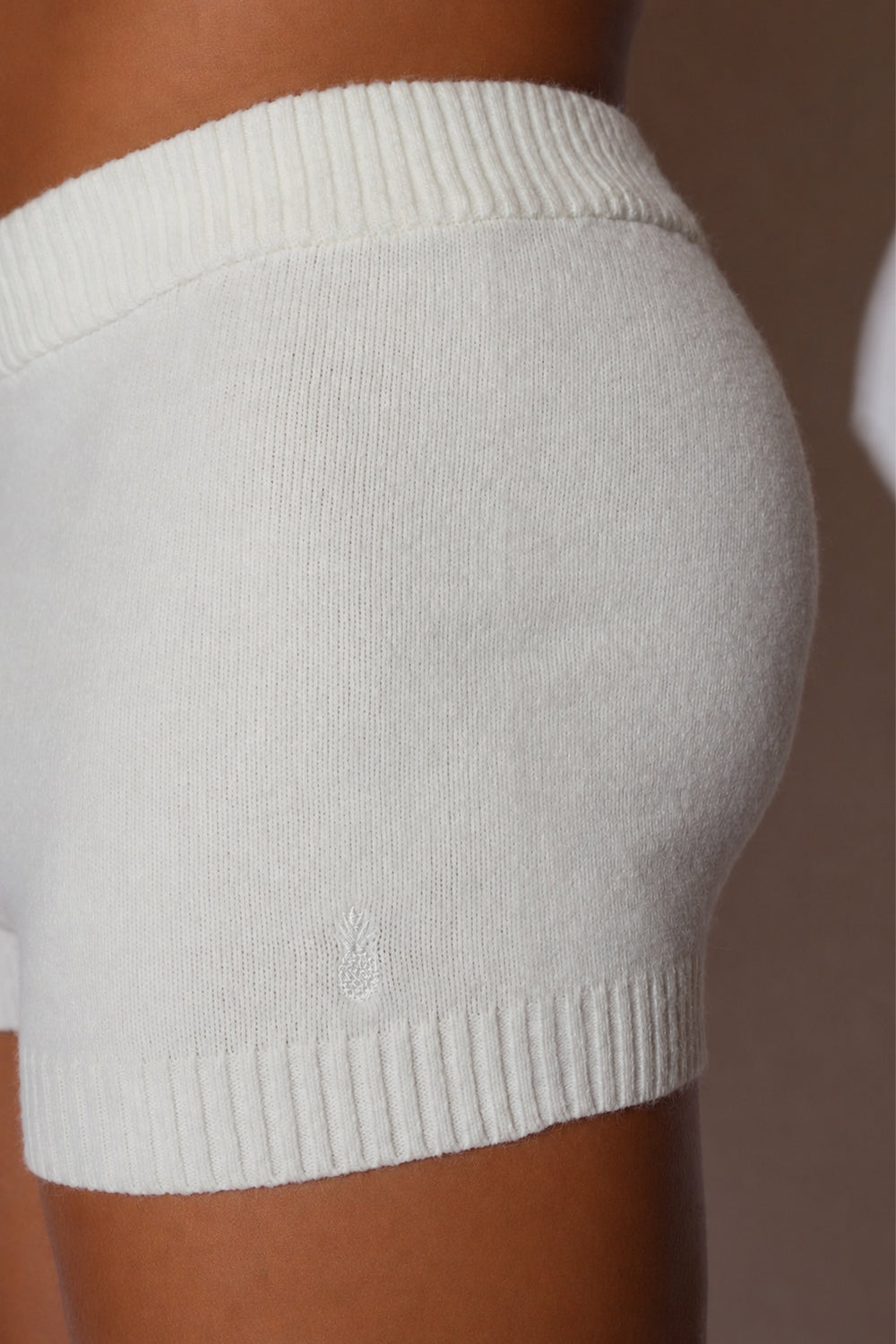 Plush Knit Babe Shorts - Polar White