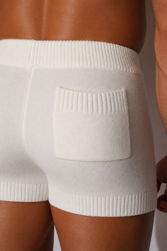 Plush Knit Babe Shorts - Polar White